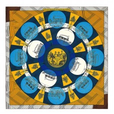 Hermes Yellow Jeu des Omnibus Remix Shawl 140 Hermes Yellow Jeu des Omnibus Remix Shawl 140