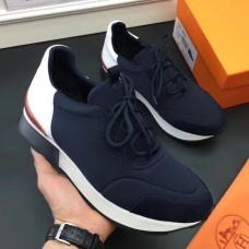 Hermes Men Navy Blue Miles Sneakers