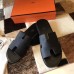 Hermes Izmir Sandals In Black Clemence Leather