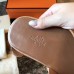 Hermes Izmir Sandals In Brown Epsom Leather
