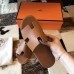 Hermes Izmir Sandals In Brown Epsom Leather