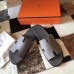 Hermes Izmir Sandals In Grey Epsom Leather