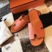 Hermes Izmir Sandals In Orange Epsom Leather