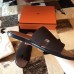Hermes Izmir Sandals In Chocolate Suede Leather