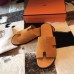 Hermes Izmir Sandals In Orange Suede Leather