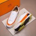 Hermes White/Orange Rapid Sneakers