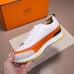 Hermes White/Orange Rapid Sneakers