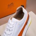 Hermes White/Orange Rapid Sneakers