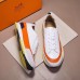 Hermes White/Orange Rapid Sneakers