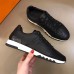 Hermes Trail Sneaker In Black Calfskin Leather