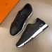 Hermes Trail Sneaker In Black Calfskin Leather