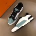 Hermes Trail Sneaker In White/Blue Calfskin