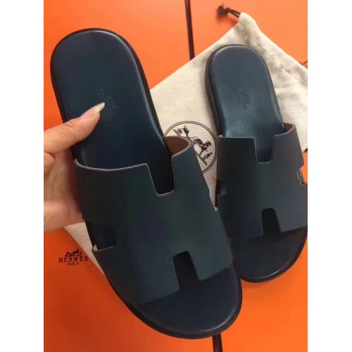 Hermès NEW HERMES IZMIR SHOES 41.5 NAVY SHOES NAVY BLUE MULES