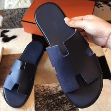 Hermes Izmir Sandals In Sapphire Epsom Leather Hermes Izmir Sandals In Sapphire Epsom Leather