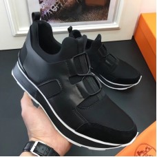 Hermes Men Black Player Sneakers Hermes Men Black Player Sneakers