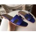 Hermes Oran Sandals In Blue Epsom Leather