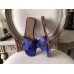 Hermes Oran Sandals In Blue Epsom Leather