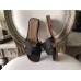 Hermes Oran Sandals In Black Epsom Leather