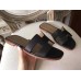 Hermes Oran Sandals In Black Epsom Leather
