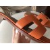 Hermes Oran Sandals In Orange Epsom Leather