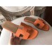 Hermes Oran Sandals In Orange Epsom Leather
