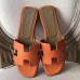 Hermes Oran Sandals In Orange Epsom Leather