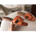 Hermes Oran Sandals In Orange Epsom Leather