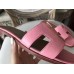 Hermes Oran Sandals In Pink Epsom Leather