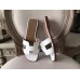 Hermes Oran Sandals In White Epsom Leather
