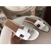 Hermes Oran Sandals In White Epsom Leather