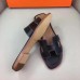 Hermes Oran Sandals In Black Swift Leather