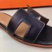 Hermes Oran Sandals In Black Swift Leather