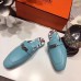 Hermes Oz Mule In Light Blue Calfskin Leather