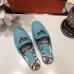 Hermes Oz Mule In Light Blue Calfskin Leather