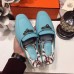 Hermes Oz Mule In Light Blue Calfskin Leather