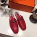 Hermes Oz Mule In Red Calfskin Leather