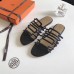 Hermes Olympe Sandals In Black Nappa Leather