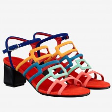 Hermes Oracle Sandals In Multicolour Suede Leather