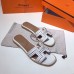 Hermes Oran Studs  Sandals In White Leather