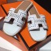 Hermes Oran Studs  Sandals In White Leather