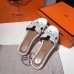 Hermes Oran Studs  Sandals In White Leather