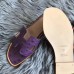Hermes Oran Sandals In Purple Ostrich Leather