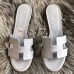 Hermes Oasis Sandals In Blue Pale Epsom Leather