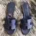 Hermes Oasis Sandals In Sapphire Epsom Leather