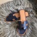 Hermes Oran Sandals In Navy Swift Leather