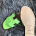 Hermes Oran Sandals In Apple Green Lizard Leather