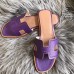 Hermes Oran Perforated Sandals In Purple Epsom Leather