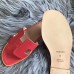 Hermes Oran Perforated Sandals In Red Epsom Leather