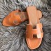 Hermes Oran Sandals In Brown Swift Leather