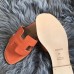 Hermes Oran Sandals In Orange Swift Leather